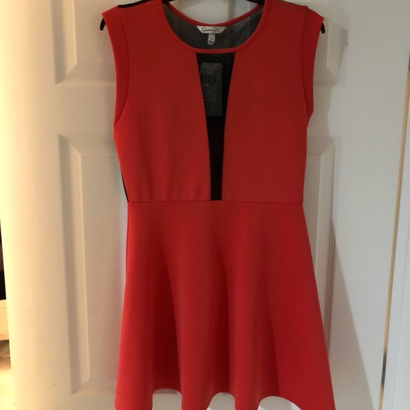 Speechless Orange Dress with Black Mesh - Picture 1 of 3